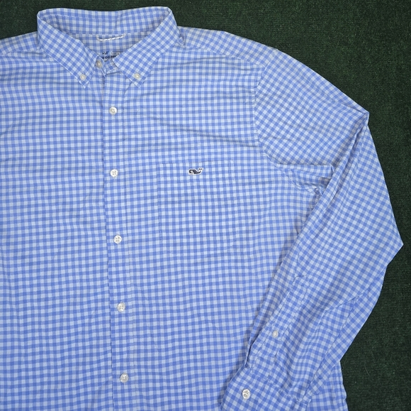 Vineyard Vines | Skysail Gingham On-The-Go Performance Button Down Boating Shirt - Picture 4 of 16